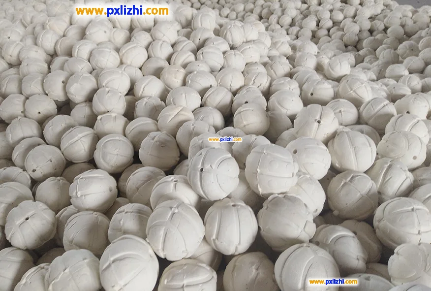 Porous inert ceramic balls