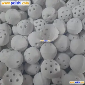Porous inert ceramic balls
