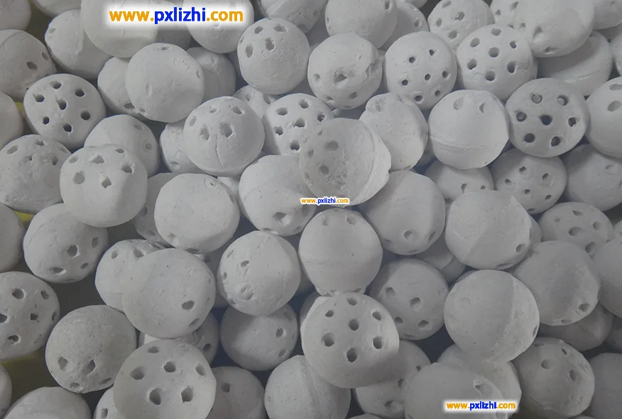 Porous inert ceramic balls